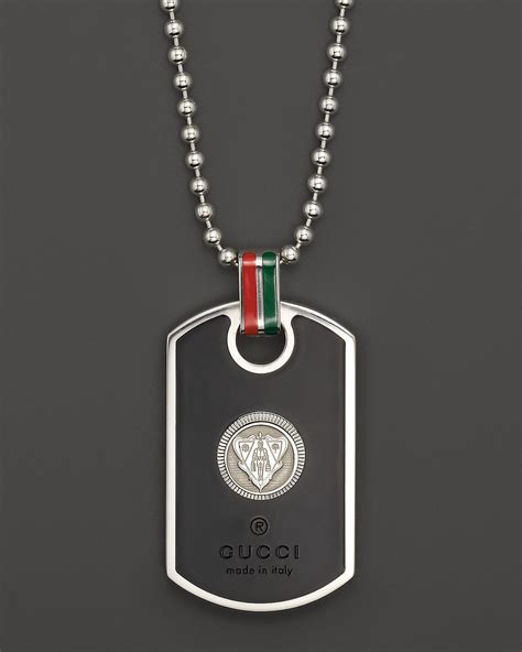 gucci silver dog tag necklace|gucci dog tag necklace men's.